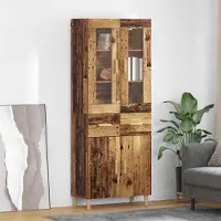 vidaXL Highboard Oud Hout 69,5 x 34 x 180 cm Bewerkt hout