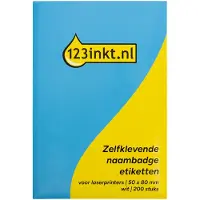 123inkt zelfklevende naambadge etiketten voor laserprinters 50 x 80 mm wit (200 naambadges)
