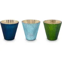 Pip studio Theelichthouder Glass Blue 10 cm (Set van 3)
