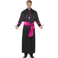 Smiffys Kardinaal kostuum (pink en zwart, M)