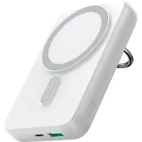 JOYROOM Draadloze powerbank 10000mAh JR-W050 20W MagSafe met ring en standaard - wit (10000 mAh, 20 W, 38.50 Wh), Powerbank, Wit