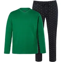 JP 1880 Pyjama lang donkergroen / zwart / wit