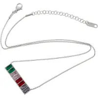 NAEMI Ketting turquoise / rosa / rood / zilver