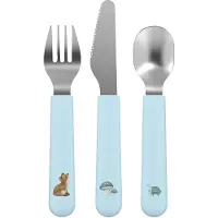 Mepal Mio kinderbestek Little Dutch - 3-delig, vork, mes en lepel - Roestvrij staal - Kinderservies - Forest Friends
