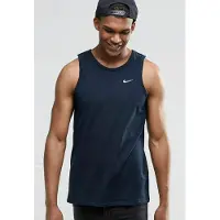 Nike geborduurde Swoosh heren tanktop met atletisch gymvest in marineblauw