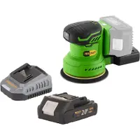 Procraft PX20BLbb accu excentrische schuurmachine 20 V 125 mm borstelloos + 1x accu 2,0 Ah + oplader