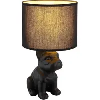 Globo Tafellampje Dogo hond zwart met kapje