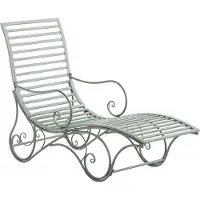 CLP Amiens Tuinstoel - ligstoel - tuin - buiten - hoge rug - metalen frame - antiek/groen