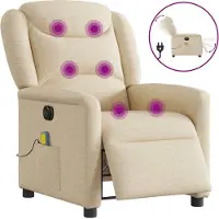 Syfax Massagestoel elektrisch verstelbaar stof crèmekleurig