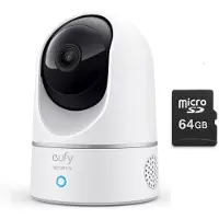 Eufy Security Binnencamera 2K Pan & Tilt - Indoor Cam + MicroSDXC 64GB - Bundelvoordeel