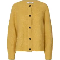 Selected Gebreid vest 'LULU' geel
