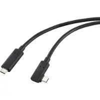 Renkforce Glasvezel USB-C-kabel USB 3.2 Gen2 USB-C stekker Haaks, één zijde 10.00 m Zwart RF-5625884