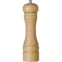 Hendi Houten pepermolen – licht hout – verstelbaar roestvrijstalen mechanisme – ergonomisch ontwerp – 215 mm