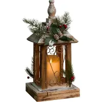 Beliani SAIMA - LED-kerstdecoratie - Donkerbruin - Dennenhout