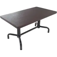 Mendler Eettafel -P31, tafel eettafel, industrieel hout 140x80cm ~ donker, zwart onderstel
