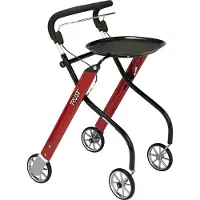 TRUST CARE Let’s Go rollator voor binnen (inclusief afneembaar dienblad) (rood)