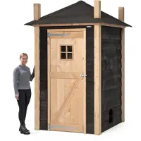 Voldux Hooiberg Mees - Kippenhok - Naturel - zwart - 150x150x235 cm