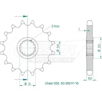 Esjot 35017 530 Voortandwiel