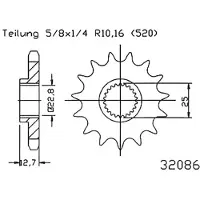 Esjot 32086 520 Voortandwiel