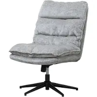 OKWISH Bureaustoelen - Kantoorstoel Hoogteverstelbaar Zonder Armleuningen - Comfortabele Stoffen Zitting - Geschikt Voor Thuiswerk En Werkplek - 81×63,5×102 cm - Polyester - Grijs