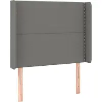 vidaXL Hoofdbord met randen 147x16x78/88 cm stof donkergrijs