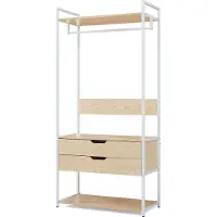 En.casa Kledingkast Larem met 2 lades 180x84x40 cm wit en eikenkleurig []