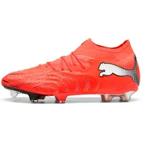 Puma Voetbalschoen 'Future 9 Ultimate' zilvergrijs / neonrood / zwart / offwhite