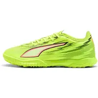 Puma ULTRA 6 PLAY TT uniseks voetbalschoenen, Zwart/Rood/Geel, Maat 45