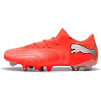 Puma Voetbalschoen 'Future 9 Match Fusion' zilvergrijs / neonrood / zwart