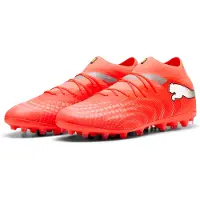 Puma Voetbalschoen 'Future 9 Pro' zilvergrijs / neonrood