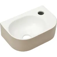 Differnz Fonteinset Lina - Keramiek - Beige/hoogglans Wit - 30x20x10cm