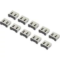 Renkforce rf-USBBlocker-02 USB-A-poortslot Set van 10 stuks Zilver Zonder sleutel