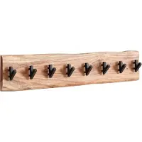 Wohnling Wandkapstok hout metaal 90 cm kledingkast hal haakrail massief hout