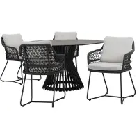 AVH-Collectie Taranto Pasadena dining tuinset 140xH75 cm 5 delig antraciet