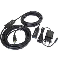 PremiumCord USB-A - USB-A kabel 10 m zwart (ku3rep10) (10 m, USB 3.0), USB-kabel