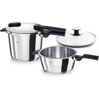 Fissler Hogedrukpan (set) VITAQUICK 3,5 l + 6,5 l + glazen deksel, 3-delig, Fissler