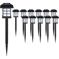 Monzana LED Solarlampen Set van 12 Zwart