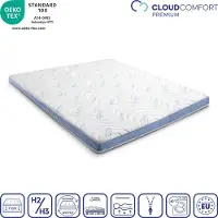 Sleezzze Kaltschuim toplaag CloudComfort Cool, 160 x 200 cm, H2/H3, hoogte 7 cm, stevigheid H2/H3, 7-zone toplaag met thermisch actieve, verkoelende hoes