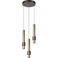 Lucide MARGARY - Hanglamp - Ø 28 cm - LED Dimb. - 3x4W 2700K - Koffie
