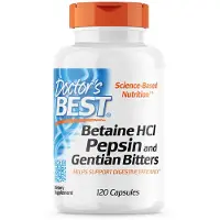 Doctors Best - Betaine HCl, Pepsine &amp; Gentiaanbitters - 120 Capsules