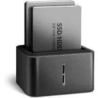 Axagon ADSA-D25 USB-A 3.2 Gen 1 SATA 6 Gb/s Harde schijf-dockingstation 2.5 inch Met clone-functie
