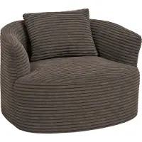 MCW Fauteuil -P18, loungefuteuil, relaxfauteuil, gestoffeerde fauteuil, cocktailfauteuil, stof/textiel corduroy (370 g/m²) ~ bruin