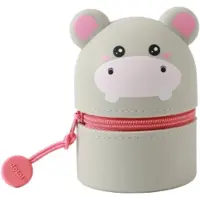 Itotal Mini silicone pencil case HIPPO Nijlpaard Zachte siliconen etui voor school, uitbreidbaar met contourvorm 6.0x6.0x8.5cm 53gr