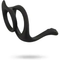 Erecto - penis- en balzacring - siliconen - zwart