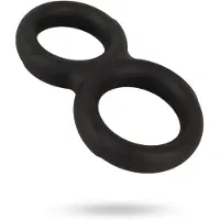 Erecto - dubbele penisring - siliconen - zwart
