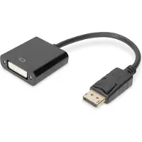 Digitus AK-340401-001-S DisplayPort / DVI Adapter [1x DisplayPort stekker - 1x DVI-bus 24+5-polig] Zwart 15.00 cm