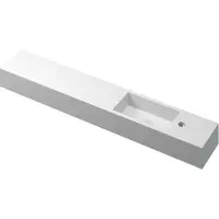 Ink Nice Time Fonteinplateau 120x20cm Polystone - Rechts - Met Kraangat - Mat Wit - 8718835076016 - Rechthoekig - Wastafels, Fonteinen, Vrijhangende