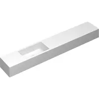 Ink Nice Time Fonteinplateau 120x20cm Polystone - Links - Zonder Kraangat - Mat Wit - 8718835075989 - Rechthoekig - Wastafels, Fonteinen, Vrijhangende