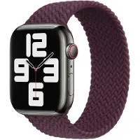 Apple Gevlochten solobandje voor de Watch | 44/45/46/49 mm - Maat 9 - Dark Cherry