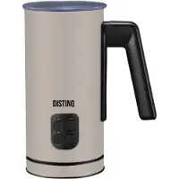 DistinQ Melkopschuimer - 240 ml - Elektrische melkopschuimer RVS PFAS-Vrij - Taupe Zwart - 4-in-1